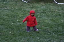 Girl in a red coat
