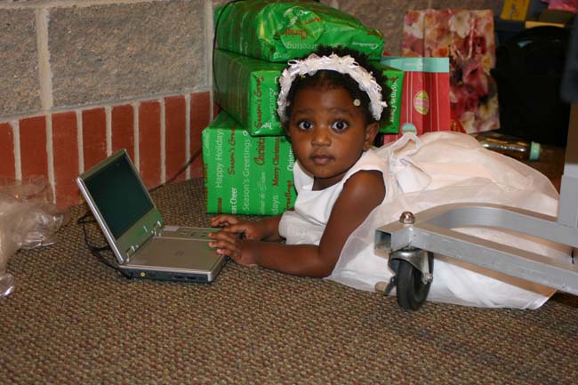 a busy flower girl